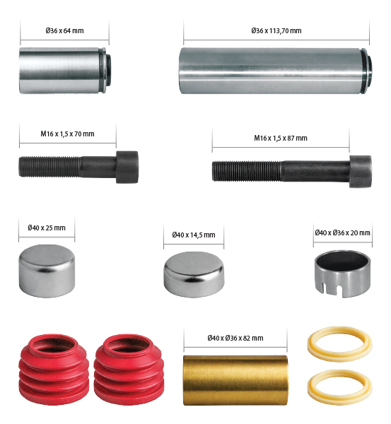 K004100 Направляющие,пыльники и втулки (Ремкомплект суппорта)