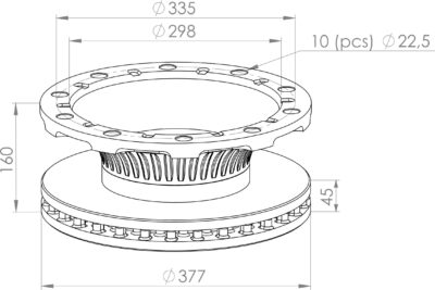 0308834130 BRAKE DISC PART FOR BPW