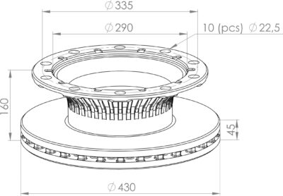 0308835017 BRAKE DISC PART FOR BPW