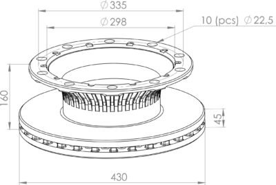 0308835050 BRAKE DISC PART FOR BPW