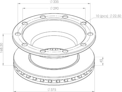 1088133 BRAKE DISC FOR PART