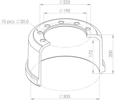 0310536020 BRAKE DRUM PART FOR BPW