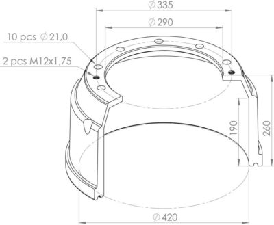 107252015006 BRAKE DRUM PART FOR KASSBOHRER – SETRA