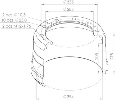 174006 BRAKE DRUM PART FOR IVECO