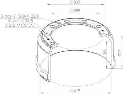 AJB0026001 BRAKE DRUM PART FOR FRUEHAUF